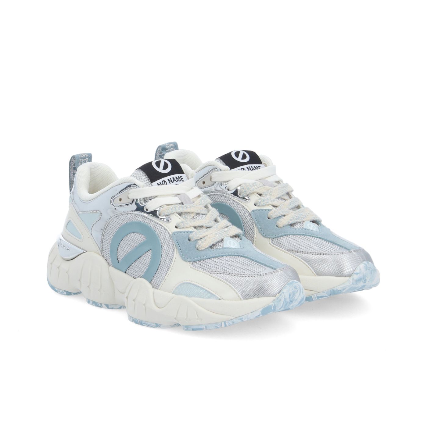 KRAZEE RUNNER W - KNIT/STAMP/SDE - ARGENT/BLEU